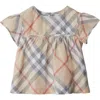 Burberry Camicetta In Popeline In Pale Stone
