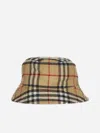 Burberry Check Cotton Bucket Hat In Archive Beige