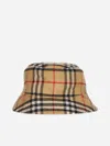 Burberry Check Cotton Bucket Hat In Archive Beige