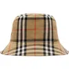 Burberry Check Cotton Bucket Hat In Brown