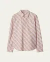 Burberry Check Cotton Button-down Shirt In Floss Ip Check