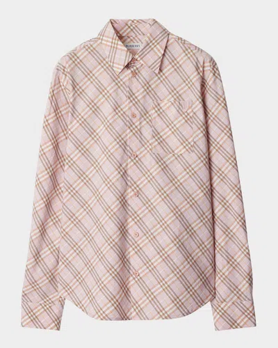 Burberry Check Cotton Button-down Shirt In Floss Ip Check
