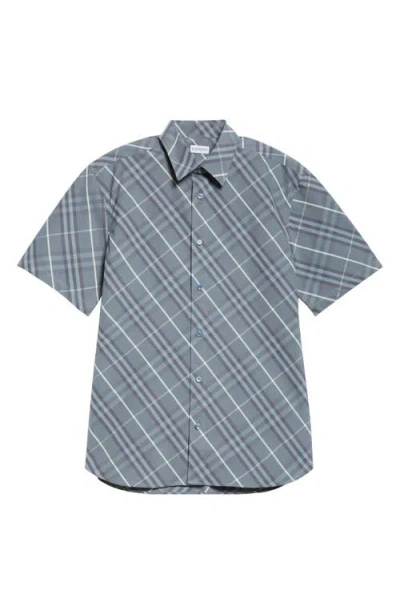 Burberry Check Cotton Button-up Shirt In Pewter Ip Check