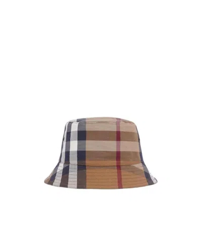 Burberry Check Cotton-canvas Bucket Hat In Nude