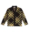Burberry Kids Check-pattern V-neck Cotton Cardigan In Black