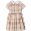 Burberry Check Cotton Dress In Neutral