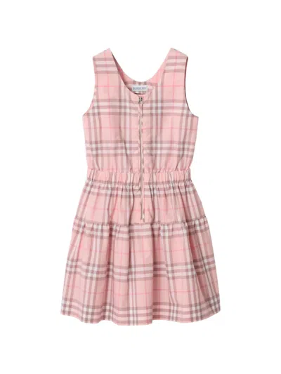 Burberry Check Cotton Dress In Multi