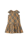 Burberry Girl's Talley Cotton Check Drop-waist Dress In Sand