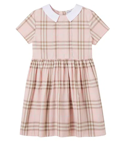 Burberry Kids'  Check Cotton Dress In Neutral