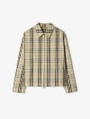Burberry Checked Cotton-flannel Harrington Jacket In Husk