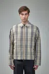 Burberry Checked Cotton-flannel Harrington Jacket In Beige