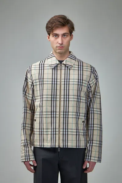 BURBERRY CHECK COTTON HARRINGTON JACKET
