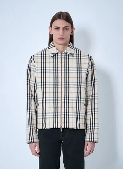 BURBERRY CHECK COTTON HARRINGTON JACKET