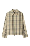 Burberry Checked Cotton-flannel Harrington Jacket In Husk