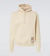 Burberry Check Label Hoodie In Beige