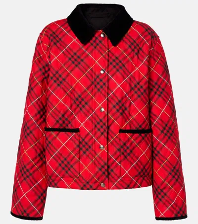 Burberry Check Cotton Jacket In Red