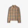 Burberry Check-pattern Zip-fastening Overshirt In Sand