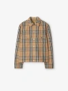 Burberry Check Cotton Jacket In Sand
