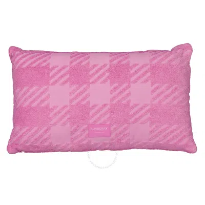 Burberry Check Cotton Jacquard Cushion In Pink