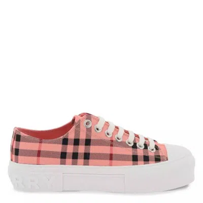 Burberry Cotton Jack Sneakers In Pink
