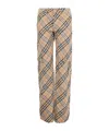 Burberry Straight Leg Checked Cargo Pants In Beige
