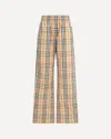 Burberry Women Check Cotton Pants In Multi