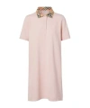 Burberry Piquet Polo Dress Checked Collar Short Sleeves In Multi