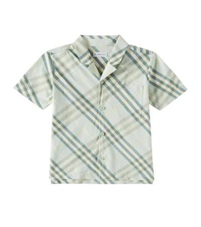 Burberry Kids' Hemd  Check Aus Baumwolle In Grün