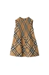 Burberry Check Cotton Poplin Dress In Brown