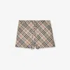 Burberry Check Cotton Pyjama Shorts In Gold