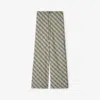 Burberry Cotton Pants Checked Pattern Trousers In Husk