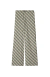 Burberry Cotton Pants Checked Pattern Trousers In Husk