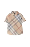 Burberry Pale Stone Ip Check Owen Check-print Cotton Shirt 12 Months-2 Years