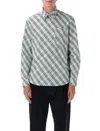 Burberry Relaxed Fit Check Cotton Shirt In Gray