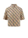 Burberry Check Cropped Shirt In Multi