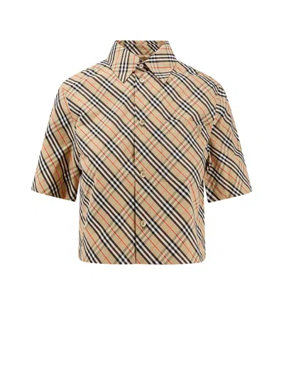 Burberry Check Cotton Shirt In Multi