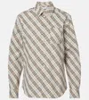 Burberry Check Cotton Shirt In Beige