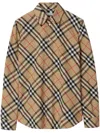 Burberry Button-down Shirt With Check Pattern In Beige