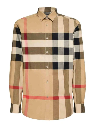 Burberry Summerton Long-sleeved Check Shirt In Brown