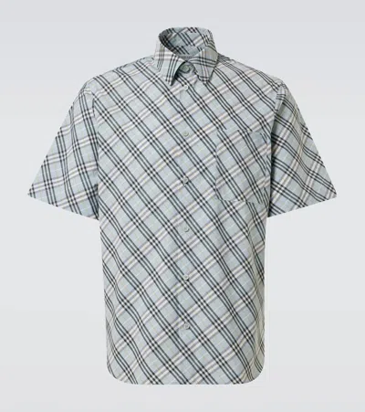 Burberry Poplin Shirt With Embroidered Collar And Pocket In Multi
