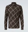 Burberry Long Sleeve Button-down Shirt With Plaid Design In Brown