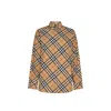 Burberry Check Cotton Shirt Women In Brown