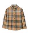 Burberry Check Cotton Shirt In Brown