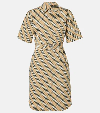 BURBERRY CHECK COTTON SHIRT DRESS