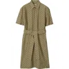 Burberry Checked Cotton Shirtdress In Light Sage