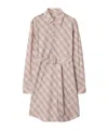 Burberry Check Belted Long-sleeve Mini Shirtdress In Nude