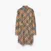 Burberry Vintage Check Long Sleeved Shirt Dress In Sand