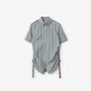 Burberry Check Cotton Shirt In Drizzle