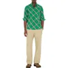 Burberry Check Cotton Shirt In Green