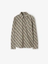 Burberry Check Cotton Shirt In Husk